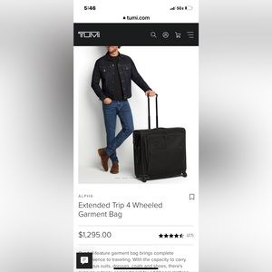 Tumi wheeled garment bag.